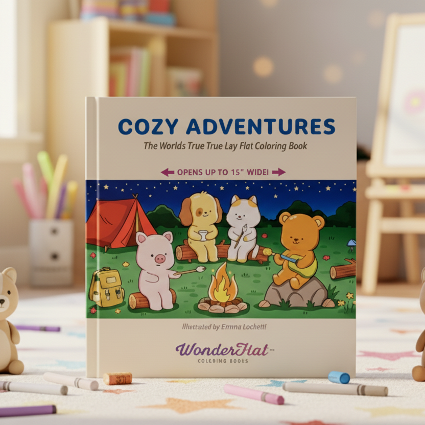 Cozy Adventures, WonderFlat Coloring Book